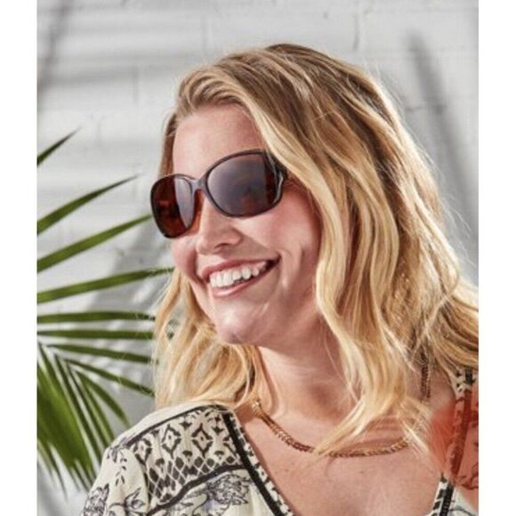 Foster grant new womens brown black leopard print square sunglasses - Picture 3 of 3